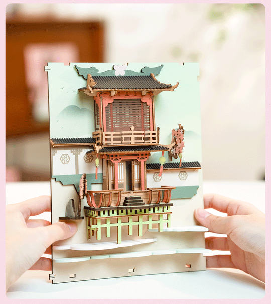 Falling Sakura DIY Book Nook Shelf Insert | TGB05