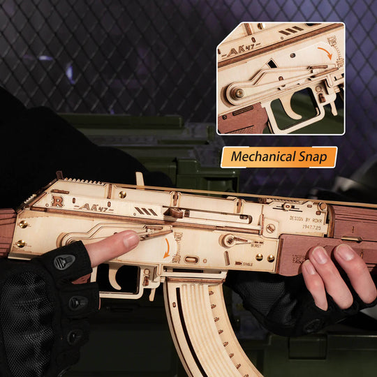 AK - 47 Assault Rifle Toy Gun 3D Wooden Puzzle - Woodmechlab