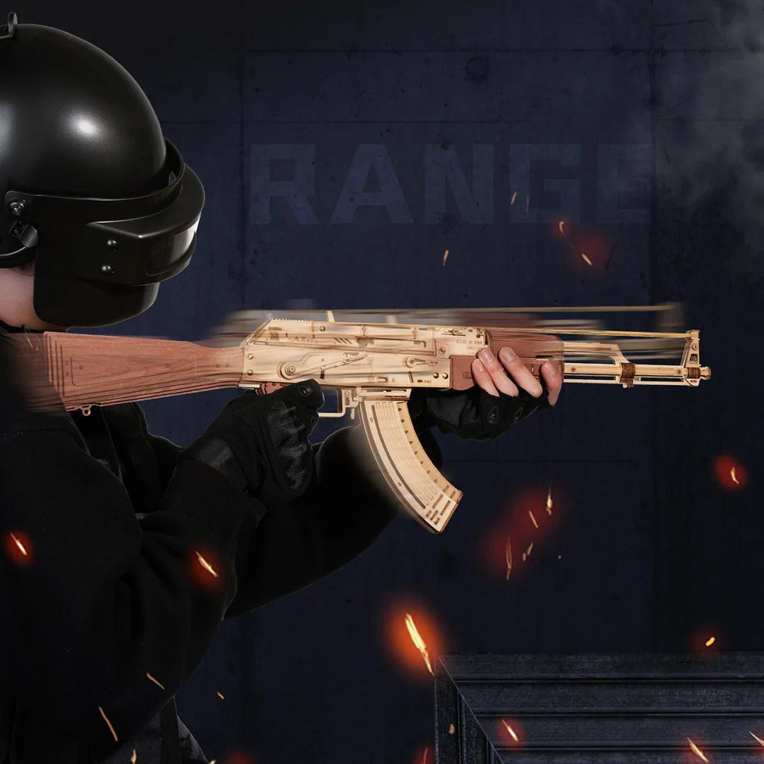 AK - 47 Assault Rifle Toy Gun 3D Wooden Puzzle - Woodmechlab