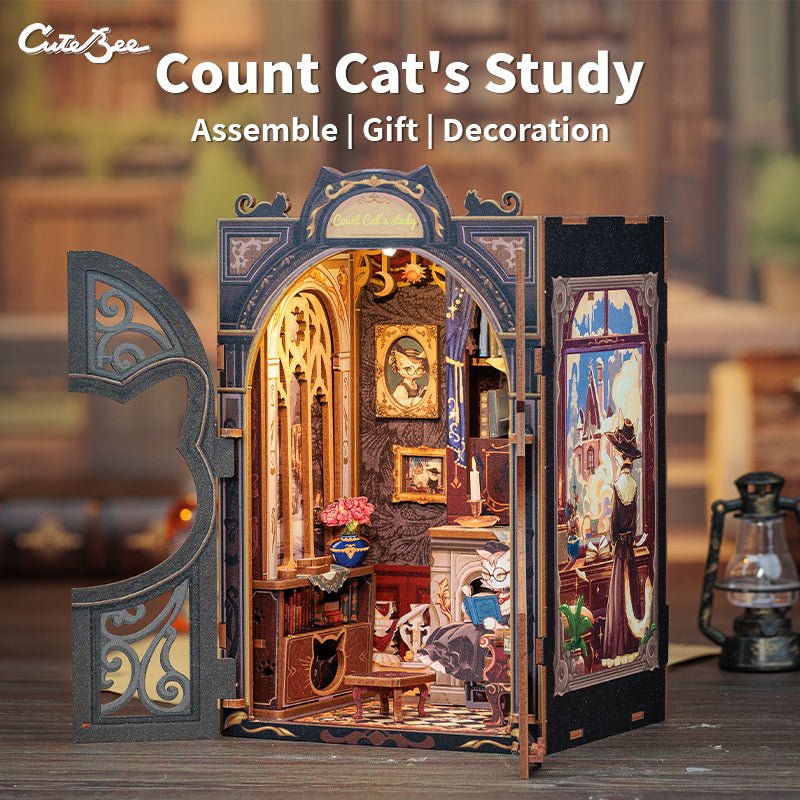 CuteBee Count Cat's Study | SD03 - Woodmechlab
