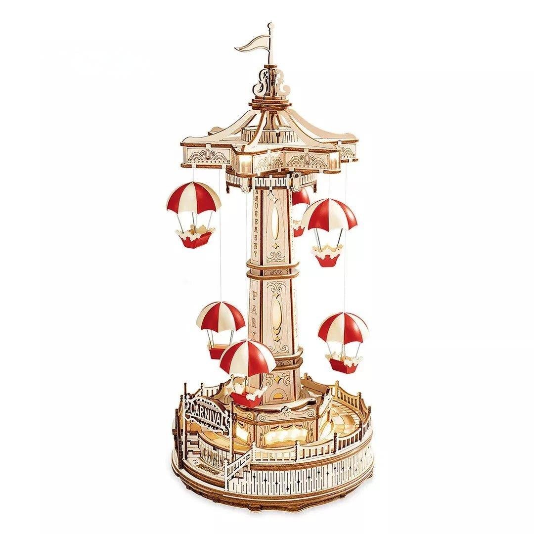 Parachute Tower DIY Music Box 3D Wooden Puzzle | EA01 - Woodmechlab