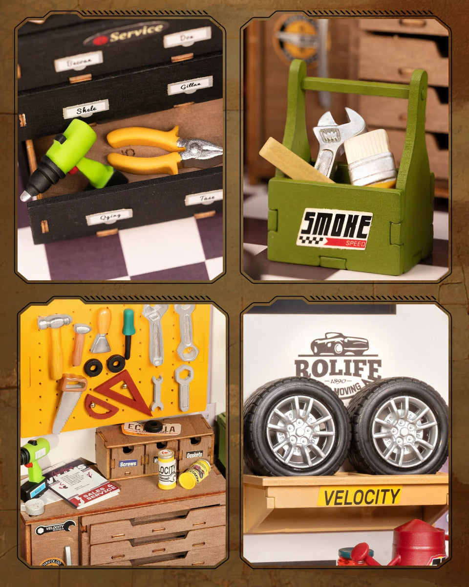 Rolife GearGlow™ Tiny Garage Lab | DG165 - Woodmechlab