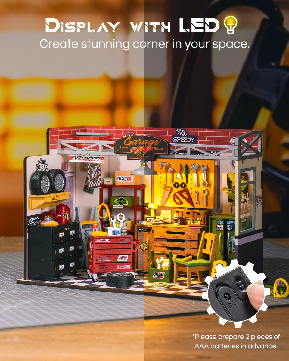 Rolife GearGlow™ Tiny Garage Lab | DG165 - Woodmechlab