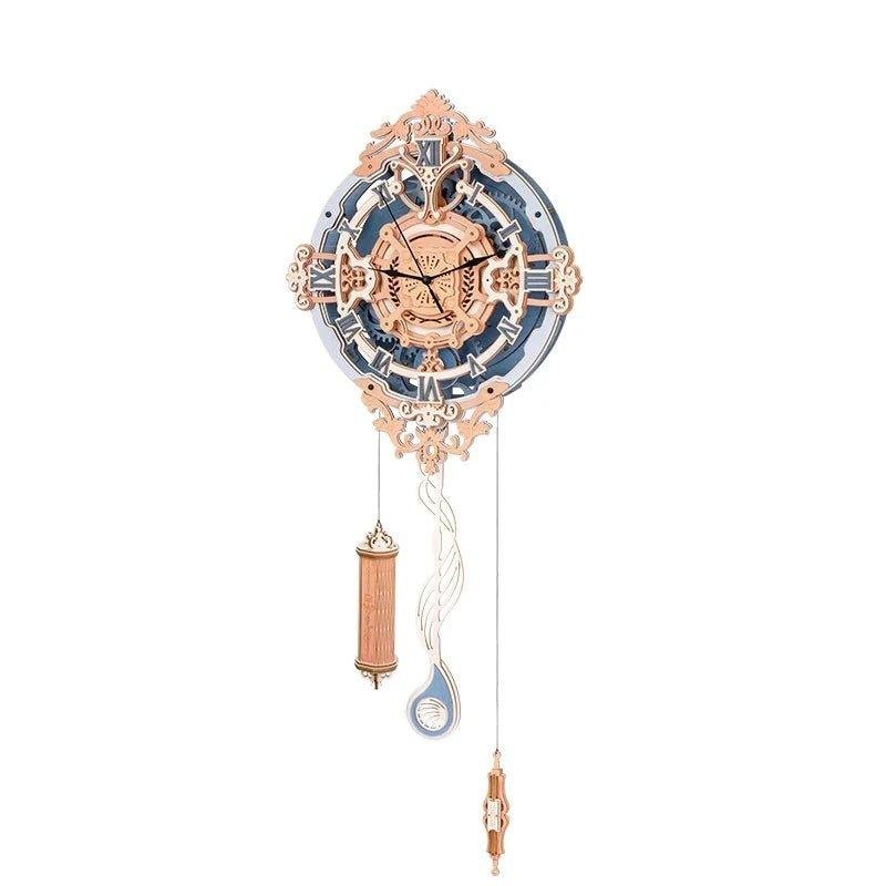 Romantic Note Wall Clock Mechanical Gear 3D Wooden Puzzle | LC701 - Woodmechlab