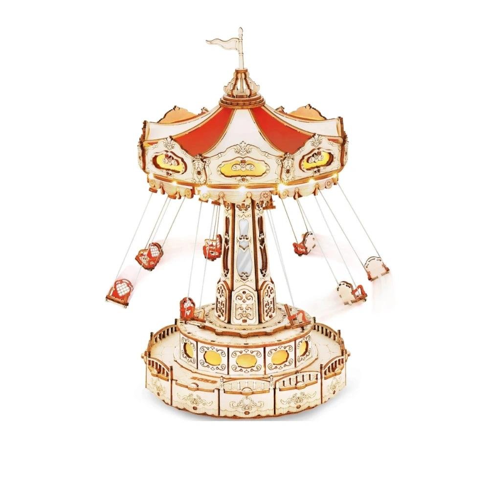 Swing Ride DIY Music Box 3D Wooden Puzzle | EA02 - Woodmechlab
