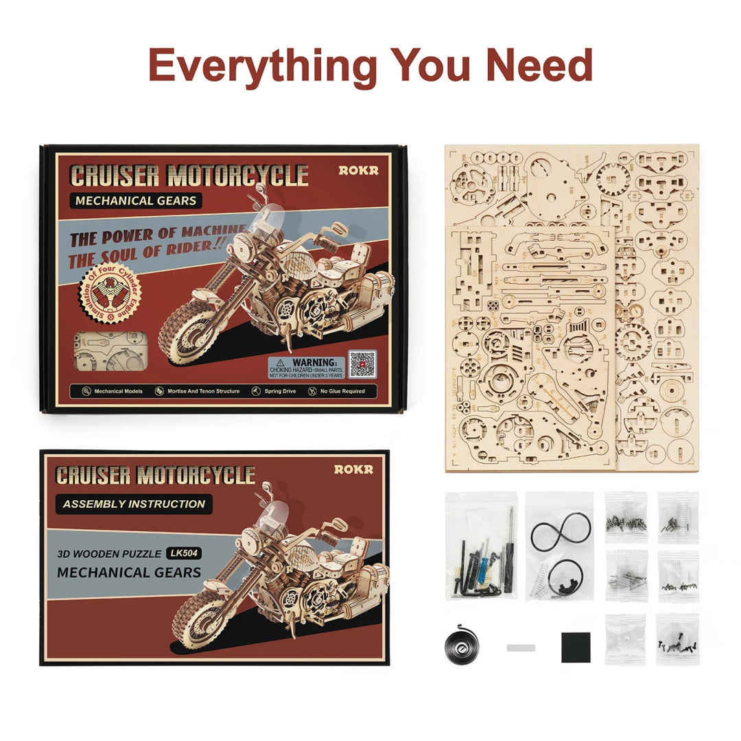 Wooden Cruiser Motorcycle - Woodmechlab