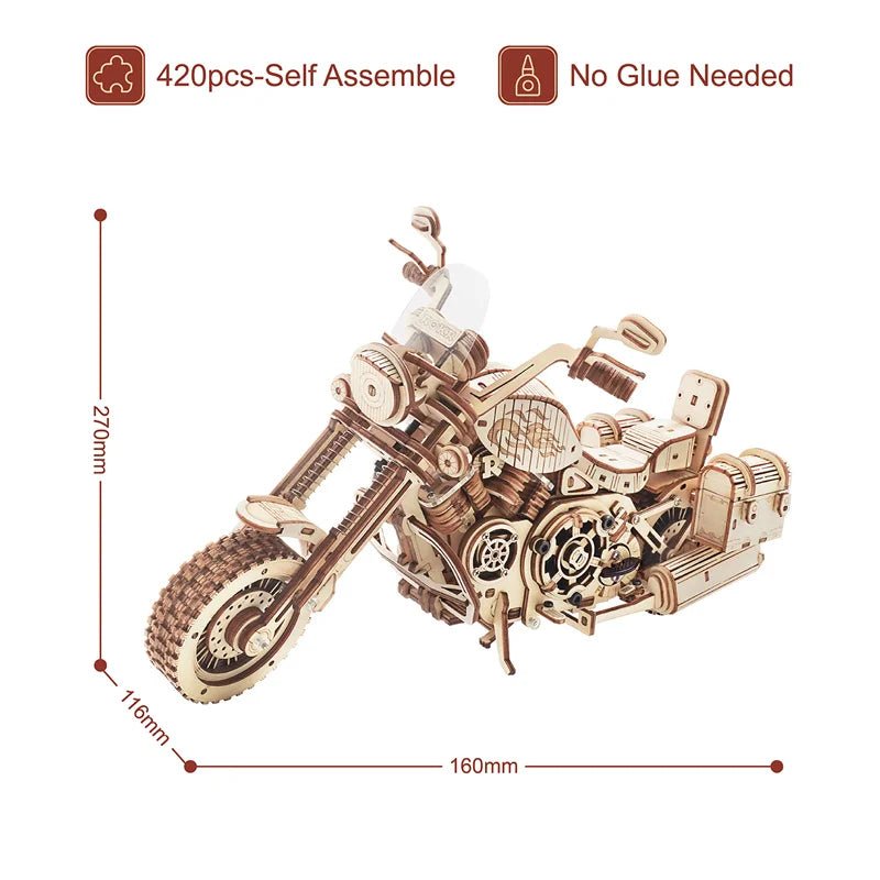 Wooden Cruiser Motorcycle - Woodmechlab